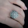 Ancient Egypt Eye of Horus Sterling Silver Ring with Cubic Zirconia