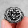 Rings Ancient Greek Snake-Haired Medusa Stainless Steel Ring Ancient Treasures Ancientreasures Viking Odin Thor Mjolnir Celtic Ancient Egypt Norse Norse Mythology