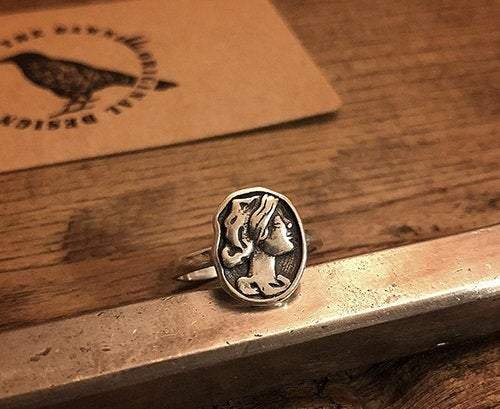 Ancient Rome Woman Sterling Silver Adjustable Ring US Size 5 - 8