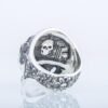 Freemason Skull Sterling Silver Ring with Square & Compass Symbol