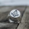 Freemason Square and Compass Sterling Silver Handcrafted Ring