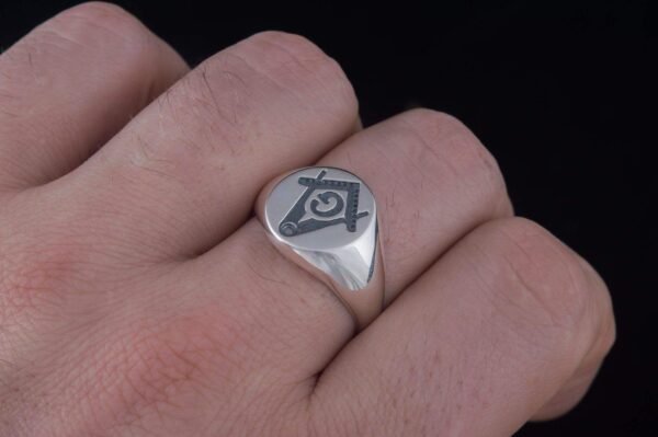 Freemason Square and Compass Sterling Silver Handcrafted Ring