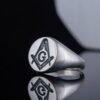 Freemason Square and Compass Sterling Silver Handcrafted Ring