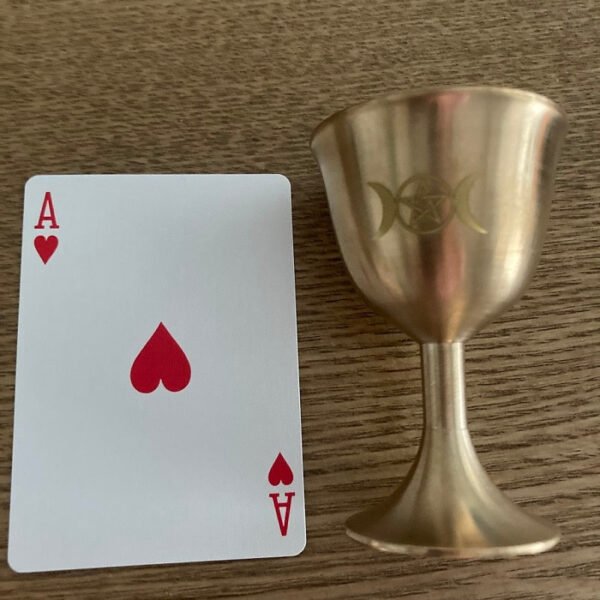ritual cup tarot Pentagram altar goblet wicca Goldplate brass ceremony moon Divination Astrological tool altar prop board game Tarot &Divination