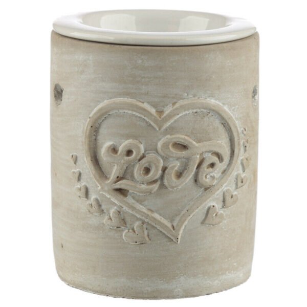 Home Fragrance~Love Heart Concrete & Ceramic Oil Burner - Simple Design Home Fragrance