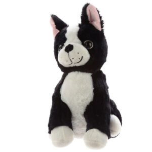 Home Decor~Cute Black and White Dog Plush Door Stop -Weighted Animal Shaped Filled Doorstop
