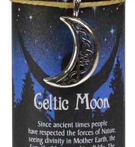 Magic Candle~Celtic Moon 6-1/4" Handmade Ritual Pillar Candle with Celestial Charm Pendant