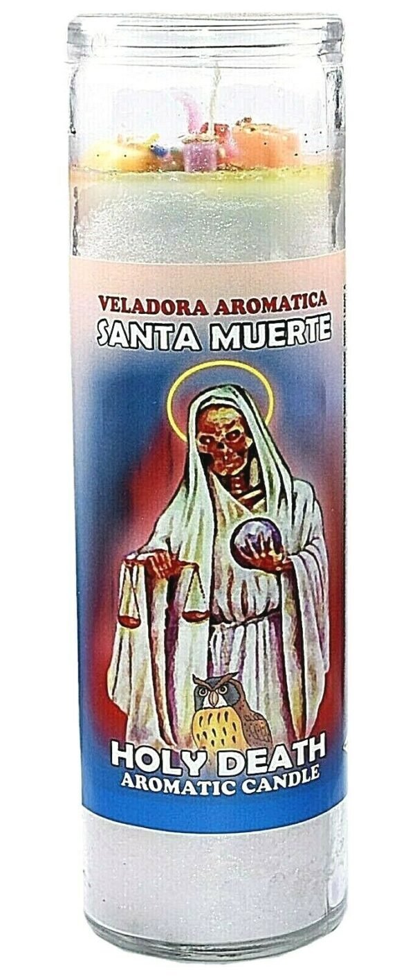 CANDLE COCKTAIL AROMATIC HOLY DEATH WHITE-SANTA MUERTE BLANCO
