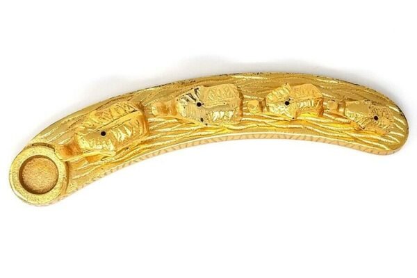 Home Fragrances ~NEW 4 Elephant in a row Metal cone incense stick Burner 9" Long