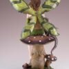 Fairy Collection~Green Fairy With Dragon and Crystal Ball On Mushroom Figurine 8.75" High Statue