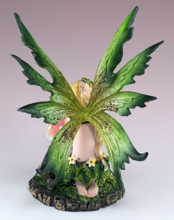 Fairy Collection~Green Fairy Sleeping On Mushroom Figurine 6" High Detailed Resin Statue New