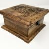 Wicca & Paganism~Lotus Hamsa Hand Wooden Carved Box, 4 x 6", Hand Carved, Brand New