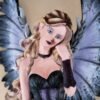 Fairy Collection~Black Dark Fairy With Two Young White Dragons Figurine Statue 21.25" High Gothic