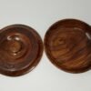 Wicca & Paganism~Carved Wooden Offering Bowl w/ Lid 10" Handmade Wood Round Floral Design