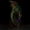 Collectable design~Stained Glass Window LED Dark Legends Dragon Figurine
