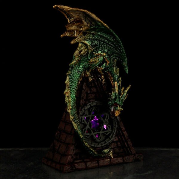 Collectable design~Stained Glass Window LED Dark Legends Dragon Figurine