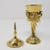 Home Fragrances ~NEW Lotus Brass Cone Burner Tower 7.5"H  Standing Incense Charcoal Burner