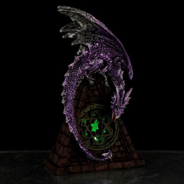 Collectable design~Stained Glass Window LED Dark Legends Dragon Figurine