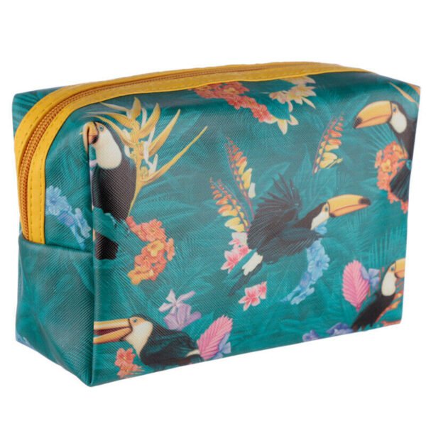 Collectable Design~Tropical Toucan Design Handy PVC Make Up Toiletry Wash Bag