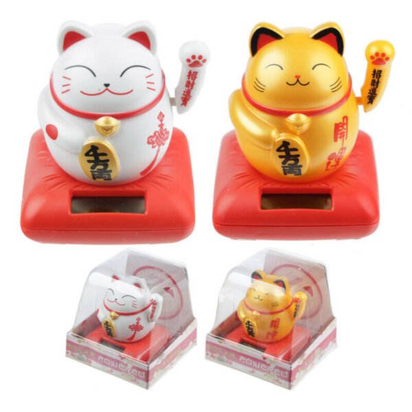 Home Decor~Cute Waving Solar Cat Design Maneki Neko Lucky Design Pal White Cat