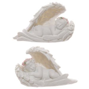 Home Decor~Decorative Rose Cherub Angel Sleeping Figurine