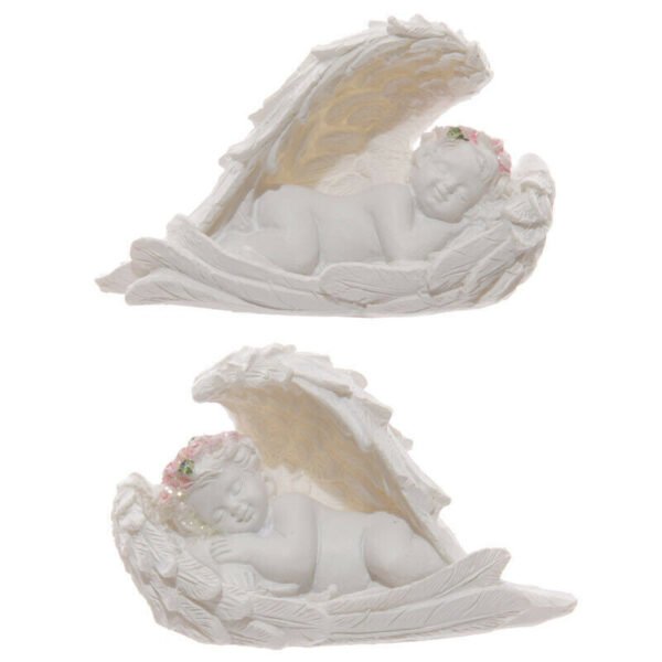 Home Decor~Decorative Rose Cherub Angel Sleeping Figurine