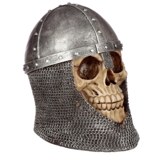 Home Decor~Gothic Chain Mail Helmet Skull Ornament