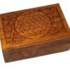 Wicca & Paganism~Flower of Life Wooden Carved Box, 4x6", Hand Carved, Brand New