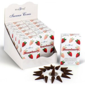 Home Fragrance~Stamford Hex Incense Cones- Strawberry 12 pack in box.Each with 15 incense cones