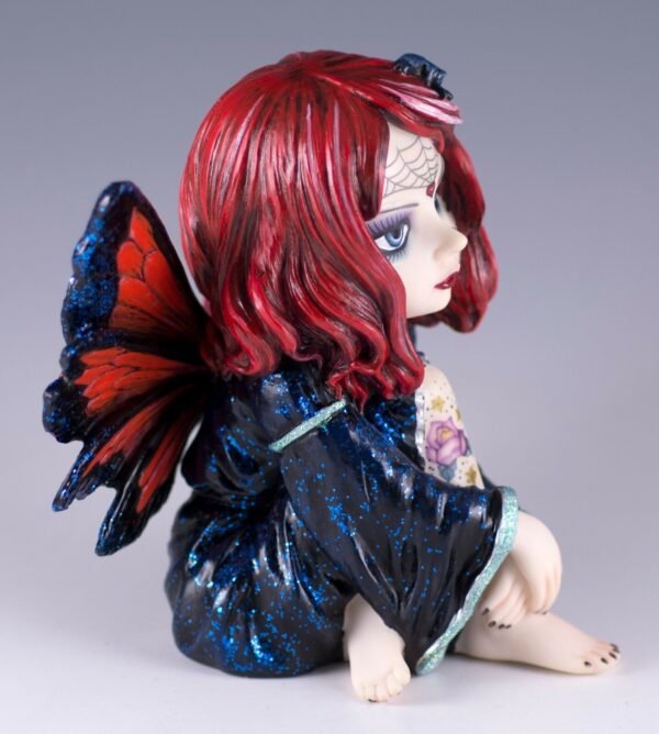 Fairy Collection~Cosplay Kids D.O.D. Gothic Fairy With Tattoos and Skull In Hair 4" Polystone New