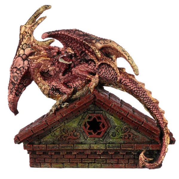 Collectable design~Stained Glass Window Roof Top LED Dark Legends Dragon Figurine