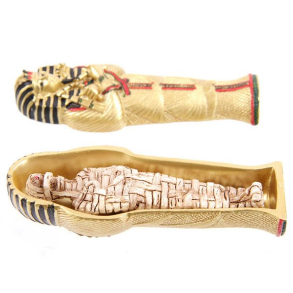 Home Decor~Gold Egyptian Tutankhamen Sarcophagus Trinket Box with Mummy Collectable Item