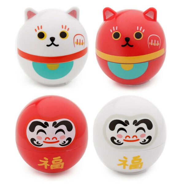 Collectable design~Fun Lip Balm - Maneki Neko Lucky Cat & Japanese Daruma Shaped Holder