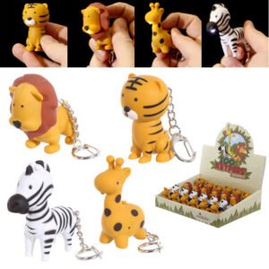 Collectable design~Novelty Led Zoo Designs Key Rings With Sound