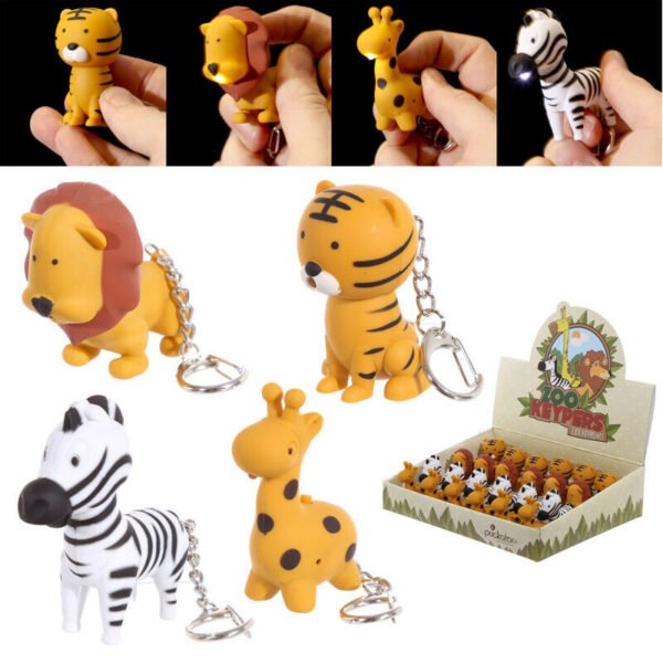 Collectable design~Novelty Led Zoo Designs Key Rings With Sound