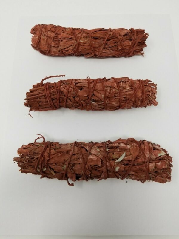 Home Fragrances ~Lot of 3 RED SAGE Smudge 4" to 5" Stick Negativity Removal WHOLESALE