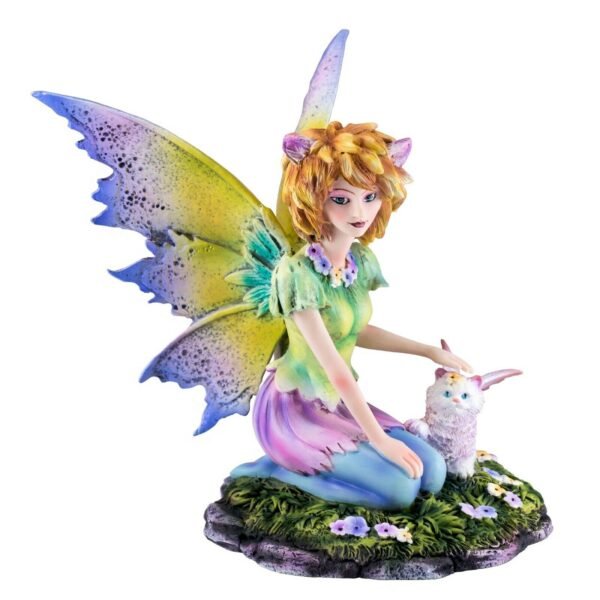 Fairy Collection~Cat Fairy and White Kitty With Wings Figurine 5.5" High Statue Resin New!
