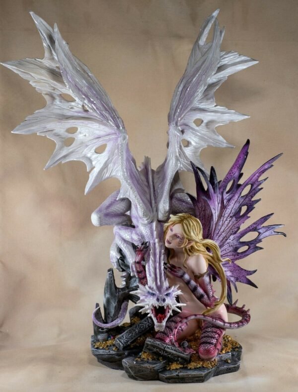 Fairy Collection~Large Scale Reptilian Fairy With Dragon Figurine Statue 22.5" High New!