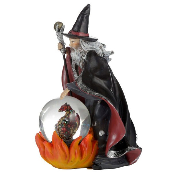 Collectable design~Spirit of the Sorcerer - Fire Dragon Wizard Snow Globe Waterball Ornament