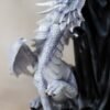 Fairy Collection~Black Dark Fairy With Two Young White Dragons Figurine Statue 21.25" High Gothic
