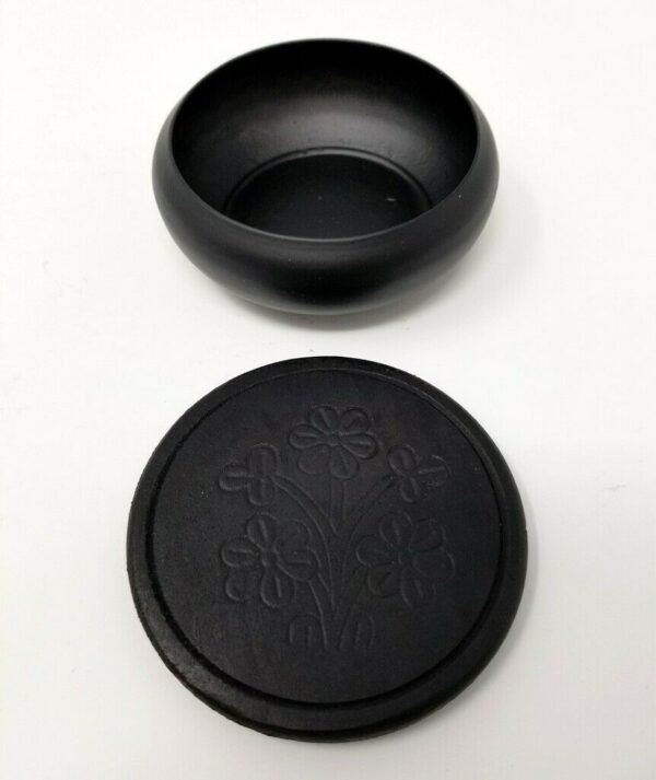 Home Fragrances ~NEW Black Metal Smudge Pot / Incense Burner with Coaster 3" (Burning Sage Resin)