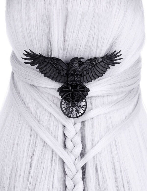 Restyle HELM OF AWE RAVEN Hair Barrette ,Black