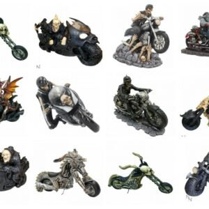 Magicun Giftware~Skeleton on Motorbike Dragon Hell Rider Biker Ornament Figurine