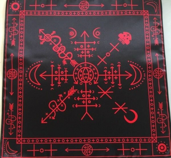 MagicunTarot Cloth~Ritual Tablecloth Rites Voodoo Black Version