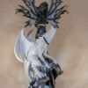 Fairy Collection~Large Scale Black Fairy With White Dragon Figurine Statue 26" High Resin New!