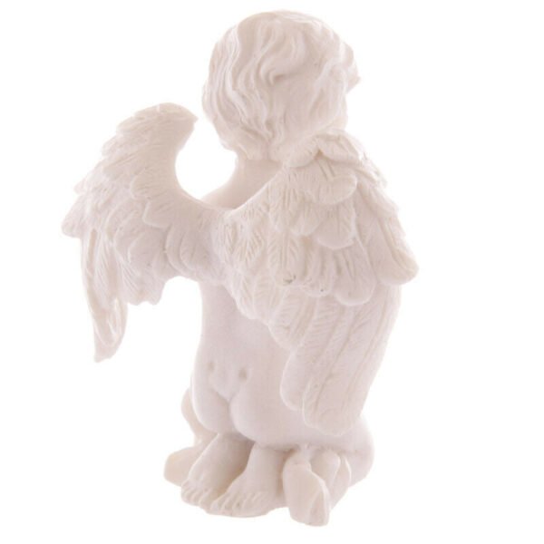 Home Decor~Cute Praying Cherub Figurine Holding Jewelled Silver Cross Ornament Gift Novelty