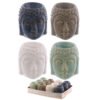 Home Fragrance~Ceramic Crackled Glaze Buddha Head Oil Wax Melt Burner Decoration Fragrance Home