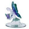 Fairy Collection~Hand Blown Glass Fairy Figurine Holding Butterfly On Beveled Glass Base