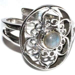 Witchcraft~LOTUS LABRADORITE and STERLING SILVER RING - Adjustable