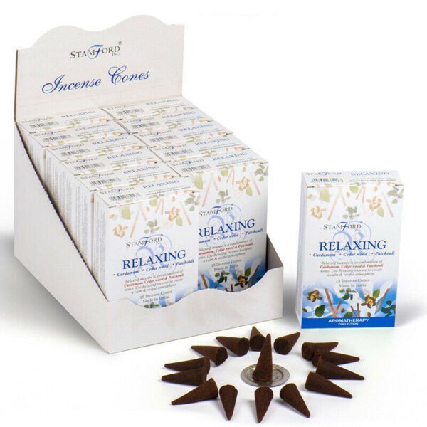 Home Fragrance~Stamford Hex Incense Cones- Relaxing 12 pack in box.Each with 15 incense cones